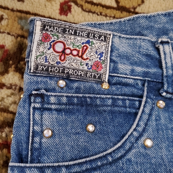 Vintage 80s Opal by Hot Property Allover Studded High Rise Jeans, Size 6 - Picture 5 of 10